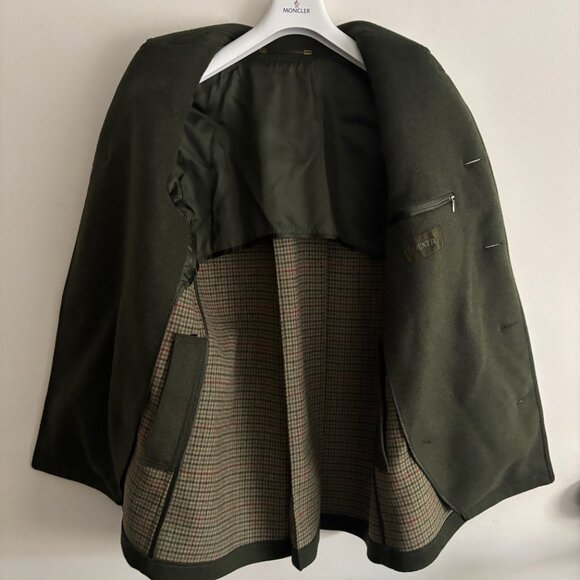 Vintage Lodenfrey Loden Green Wool Coat/Overcoat/ Car Coat - Small/ Medium - Picture 5 of 13